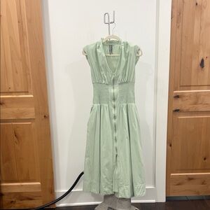 Anthropologie Tommie Pale Mint Zip Front Midi Dress